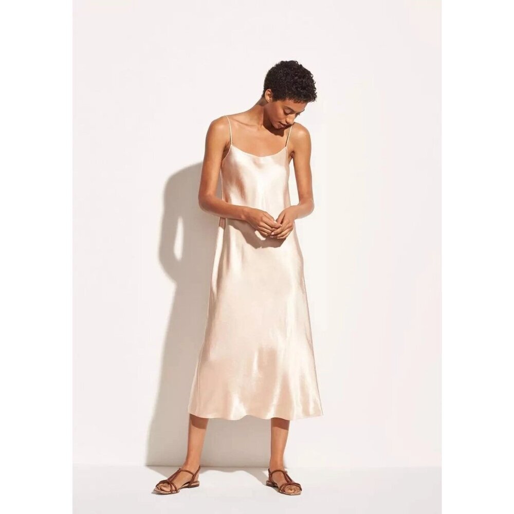 Vince Satin Slip Midi Dress Size Medium 23030